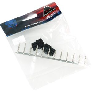 Phobya VGA Power Connector 6Pin male (square) incl. 6 Pins - 2 pcs Black