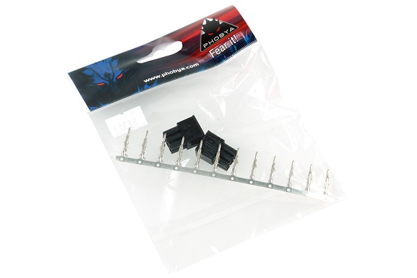 Phobya VGA Power Connector 6Pin male (square) incl. 6 Pins - 2 pcs Black