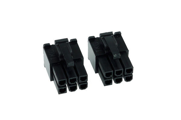 Phobya VGA Power Connector 6Pin male (tapered) incl. 6 Pins – 2 pcs Black