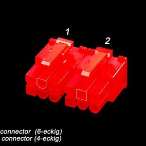 Phobya VGA Power Connector 6Pin male (tapered) incl. 6 Pins - 2 pcs Black