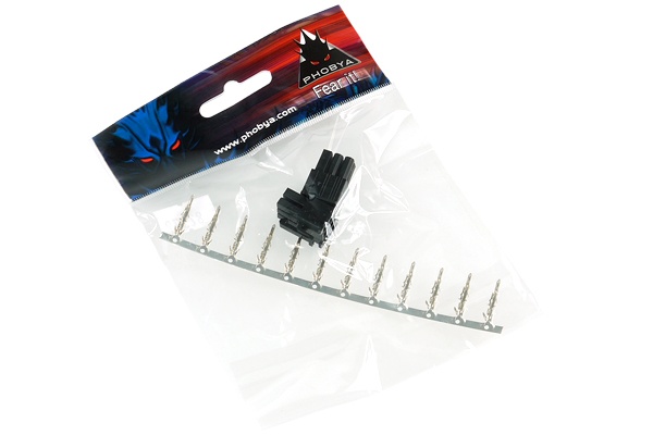 Phobya VGA Power Connector 6Pin male (tapered) incl. 6 Pins - 2 pcs Black