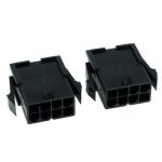 Phobya VGA Power Connector 8Pin female incl. 8 Pins - 2 pcs Black