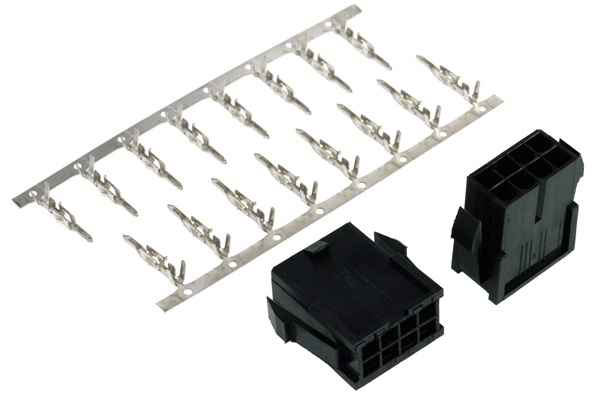 Phobya VGA Power Connector 8Pin female incl. 8 Pins - 2 pcs Black : image 2