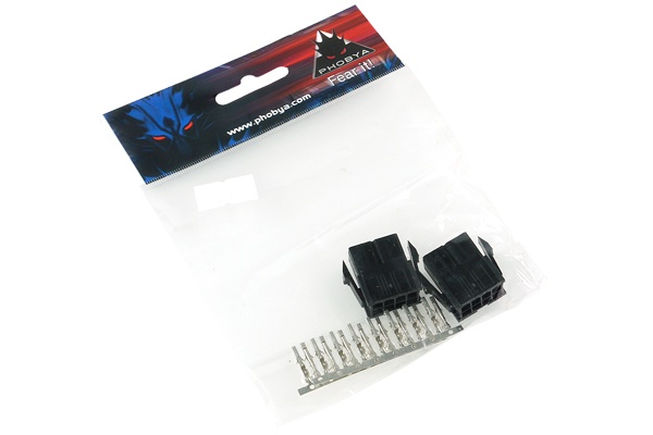 Phobya VGA Power Connector 8Pin female incl. 8 Pins - 2 pcs Black : image 3