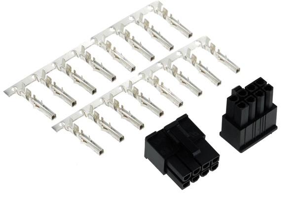 Phobya VGA Power Connector 8Pin male incl. 8 Pins - 2 pcs Black : image 2
