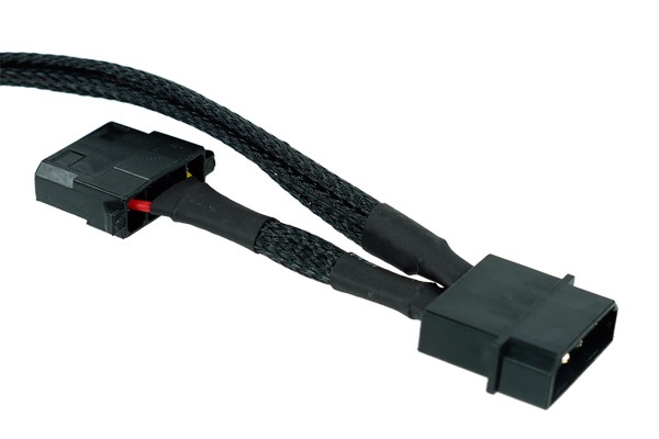 Phobya Y-adaptor 4Pin Molex to 2x 4Pin PWM and 3Pin 30cm - black