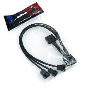 Phobya Y-adaptor 4Pin Molex to 2x 4Pin PWM and 3Pin 30cm - black