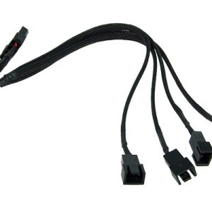 Phobya Y-adaptor 4Pin Molex to 4x 3Pin (12V) 30cm - black