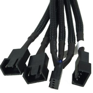 Phobya Y-cable 4Pin PWM 3x 4Pin PWM 10cm - black : image 2