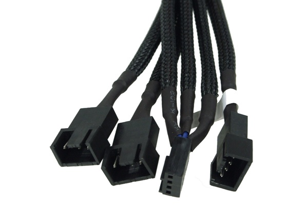 Phobya Y-cable 4Pin PWM 3x 4Pin PWM 10cm - black : image 2