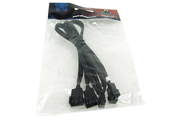 Phobya Y-cable 4Pin PWM 3x 4Pin PWM 10cm - black : image 4