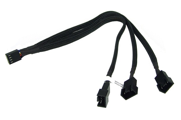 Phobya Y-cable 4Pin PWM to 3x 4Pin PWM 30cm – black