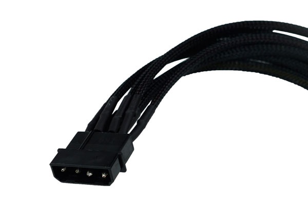 Phobya Y-Cable 4Pin to 2x 4Pin Single Sleeved 20cm - Black