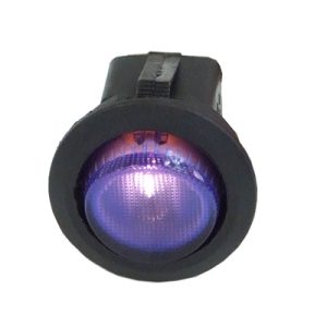 Round Phobya toggle switch - blue lighting - unipolar ON / OFF black (3-pin)
