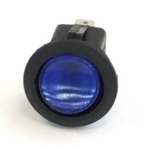 Round Phobya toggle switch - blue lighting - unipolar ON / OFF black (3-pin)