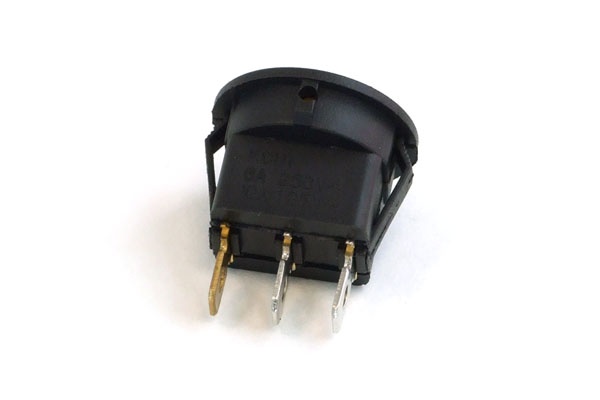 Round Phobya toggle switch - blue lighting - unipolar ON / OFF black (3-pin)