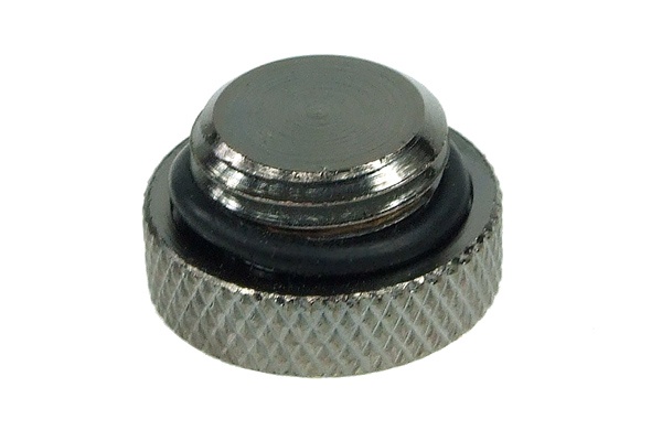 screw-in seal cap G1/4 Inch – knurled – high profile – black nickel