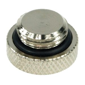 screw-in seal cap G1/4 Inch - knurled - high profile - silver : image 1