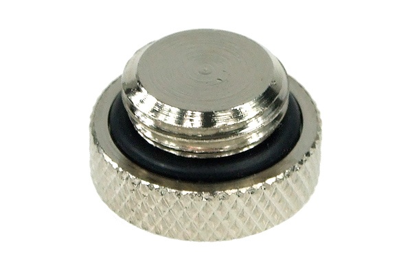 screw-in seal cap G1/4 Inch – knurled – high profile – silver