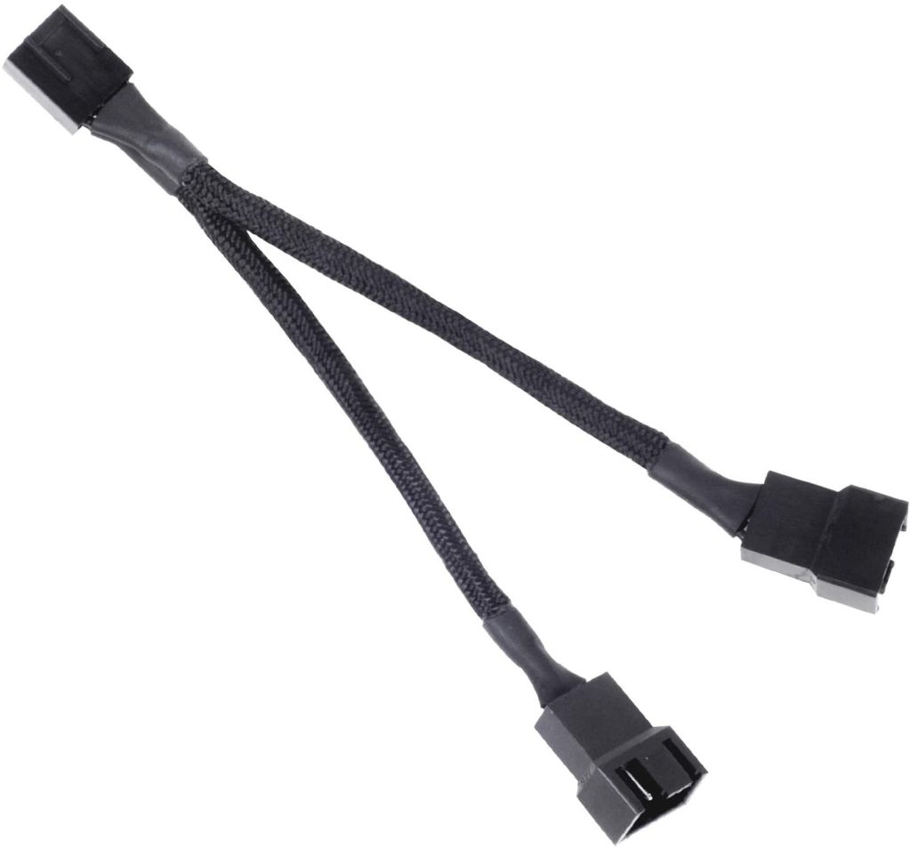 SilverStone SST-CPF01 - 10cm PWM Fan Splitter Cable for 2 Fans, Black Sleeved Braded