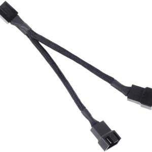 SilverStone SST-CPF01 - 10cm PWM Fan Splitter Cable for 2 Fans, Black Sleeved Braded