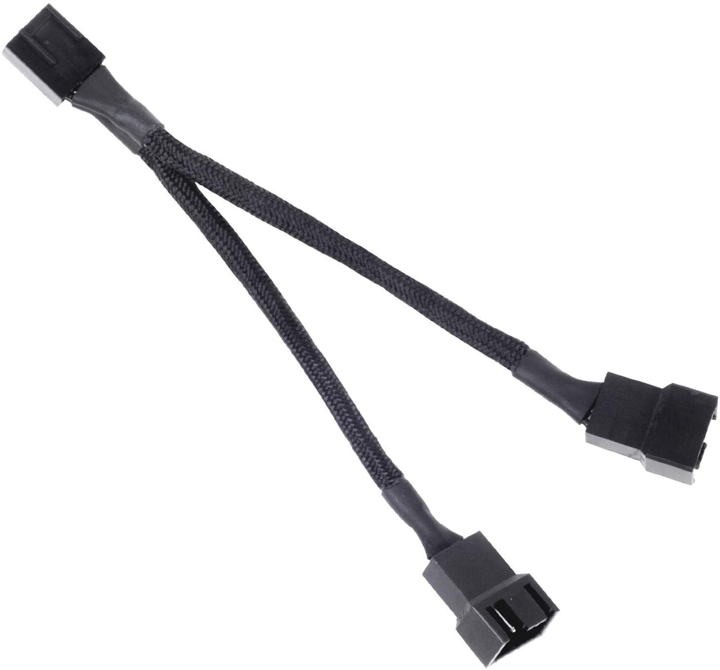 SilverStone SST-CPF01 - 10cm PWM Fan Splitter Cable for 2 Fans, Black Sleeved Braded
