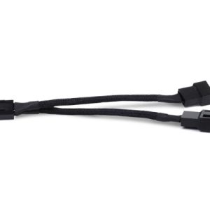 SilverStone SST-CPF01 - 10cm PWM Fan Splitter Cable for 2 Fans, Black Sleeved Braded