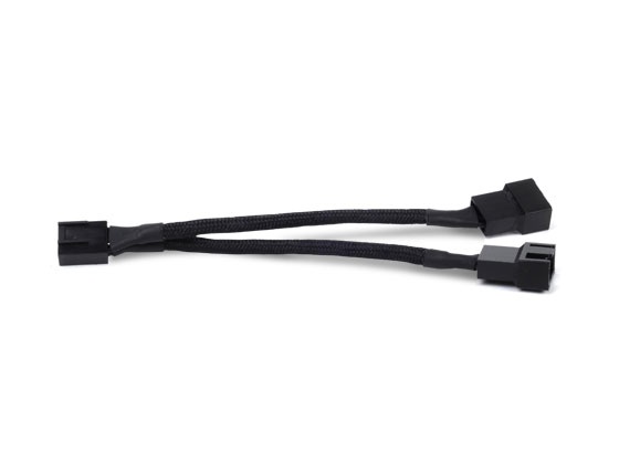 SilverStone SST-CPF01 - 10cm PWM Fan Splitter Cable for 2 Fans, Black Sleeved Braded