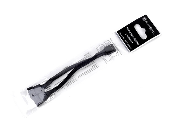 SilverStone SST-CPF01 - 10cm PWM Fan Splitter Cable for 2 Fans, Black Sleeved Braded