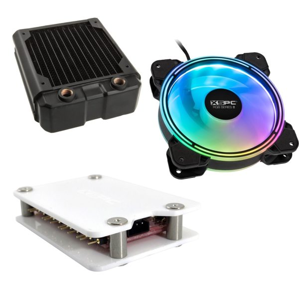 WCUK Spec HWL Black Ice Nemesis GTX120 Black Radiator and XSPC Fan Kit with Hub