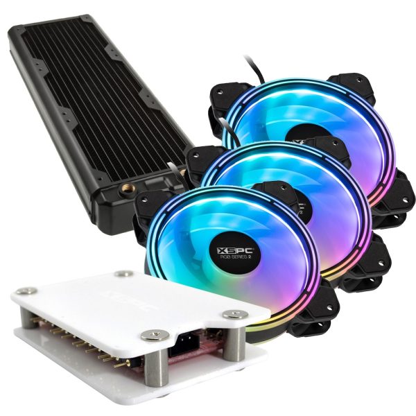 WCUK Spec HWL Black Ice Nemesis GTX360 Black Radiator and XSPC Fan Kit with Hub