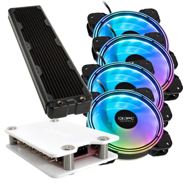 WCUK Spec HWL Black Ice Nemesis GTX480 Black Radiator and XSPC Fan Kit with Hub