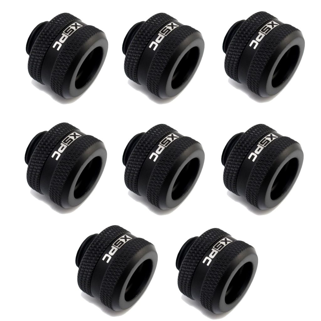 WCUK Spec XSPC 14mm PETG Hard Tube, Matte Black Fittings and Cord Pack - Clear