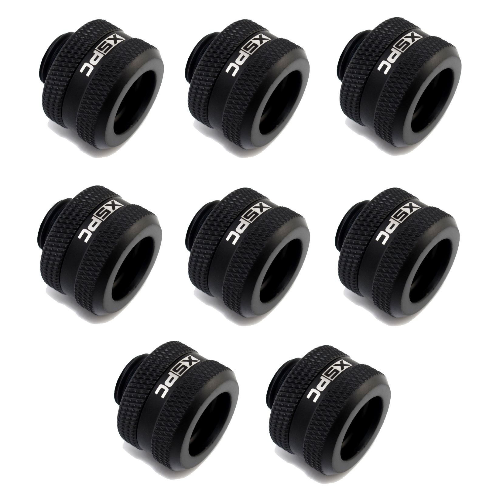 WCUK Spec XSPC 14mm PETG Hard Tube, Matte Black Fittings and Cord Pack - Clear