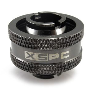XSPC G1/4 to 1/2 ID 3/4 OD Compression Fitting V2 - Black Chrome (8 Pack)