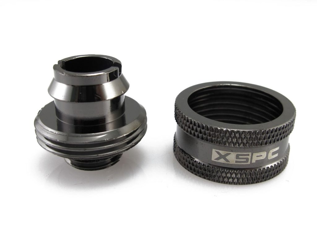 XSPC G1/4 to 1/2 ID 3/4 OD Compression Fitting V2 - Black Chrome (8 Pack)
