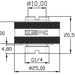 XSPC G1/4 to 1/2 ID 3/4 OD Compression Fitting V2 - Matte Black : image 4
