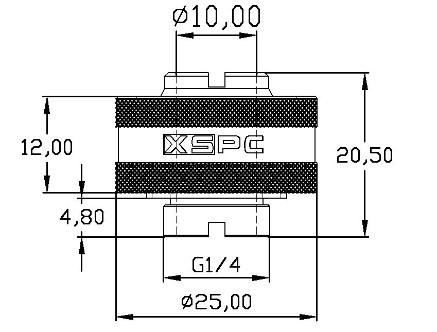 XSPC G1/4 to 1/2 ID 3/4 OD Compression Fitting V2 - Matte Black : image 4