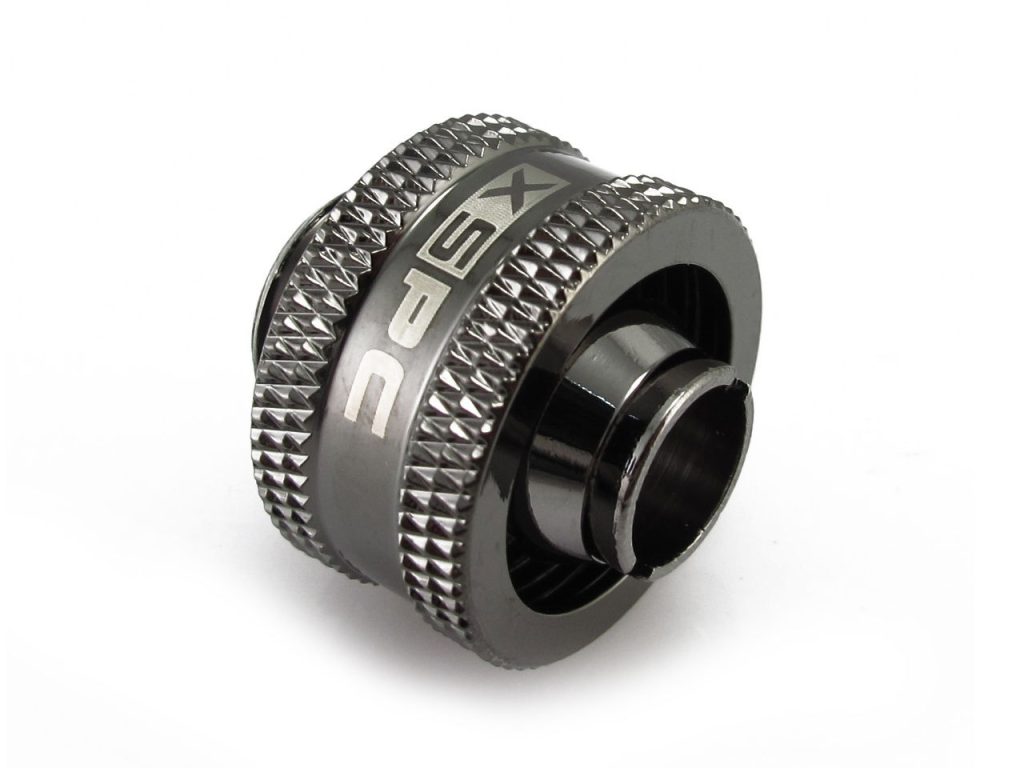 XSPC G1/4 to 3/8 ID 1/2 OD Compression Fitting V2 - Black Chrome