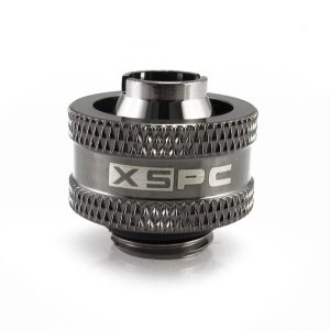 XSPC G1/4 to 3/8 ID 1/2 OD Compression Fitting V2 - Black Chrome