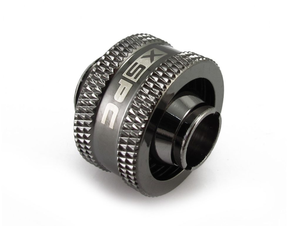 XSPC G1/4 to 3/8 ID 5/8 OD Compression Fitting V2 - Black Chrome : image 1