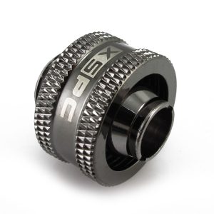 XSPC G1/4 to 3/8 ID 5/8 OD Compression Fitting V2 - Black Chrome : image 1