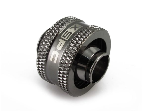 XSPC G1/4 to 3/8 ID 5/8 OD Compression Fitting V2 – Black Chrome