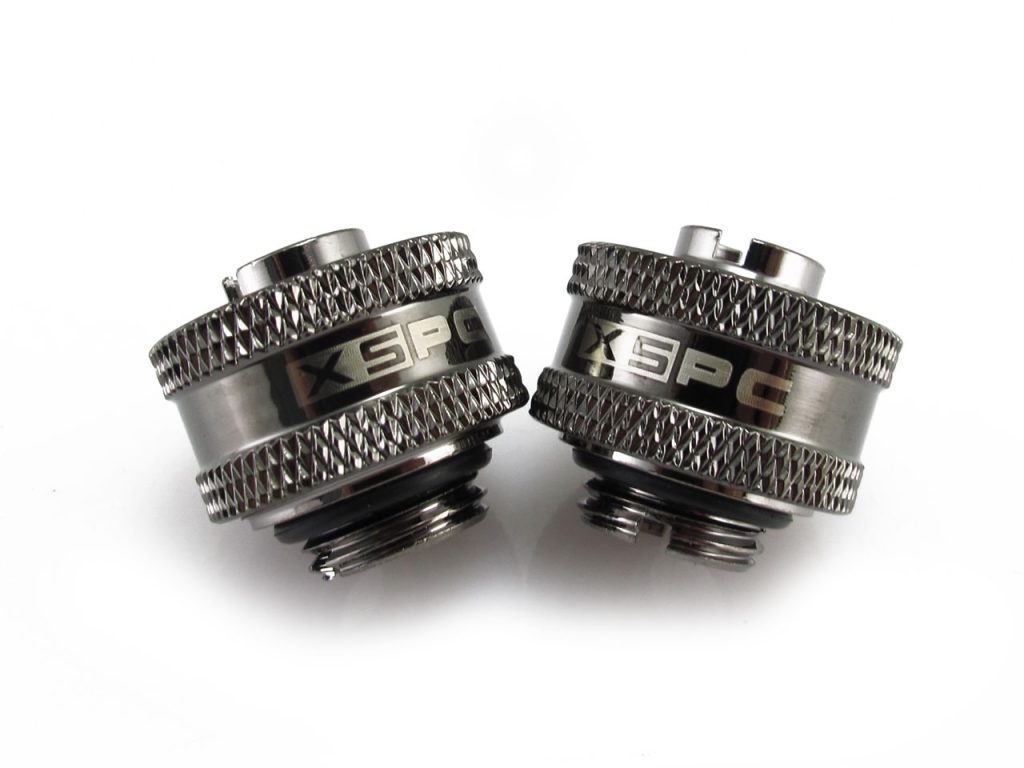 XSPC G1/4 to 3/8 ID 5/8 OD Compression Fitting V2 - Black Chrome (8 Pack) : image 3