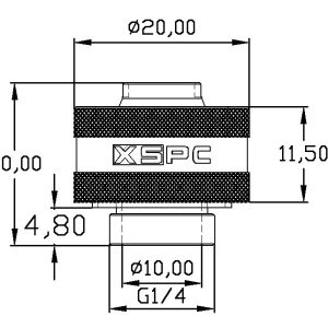 XSPC G1/4 to 3/8 ID 5/8 OD Compression Fitting V2 - Black Chrome : image 4