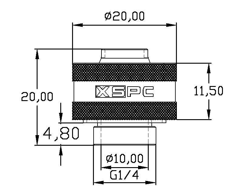 XSPC G1/4 to 3/8 ID 5/8 OD Compression Fitting V2 - Black Chrome : image 4