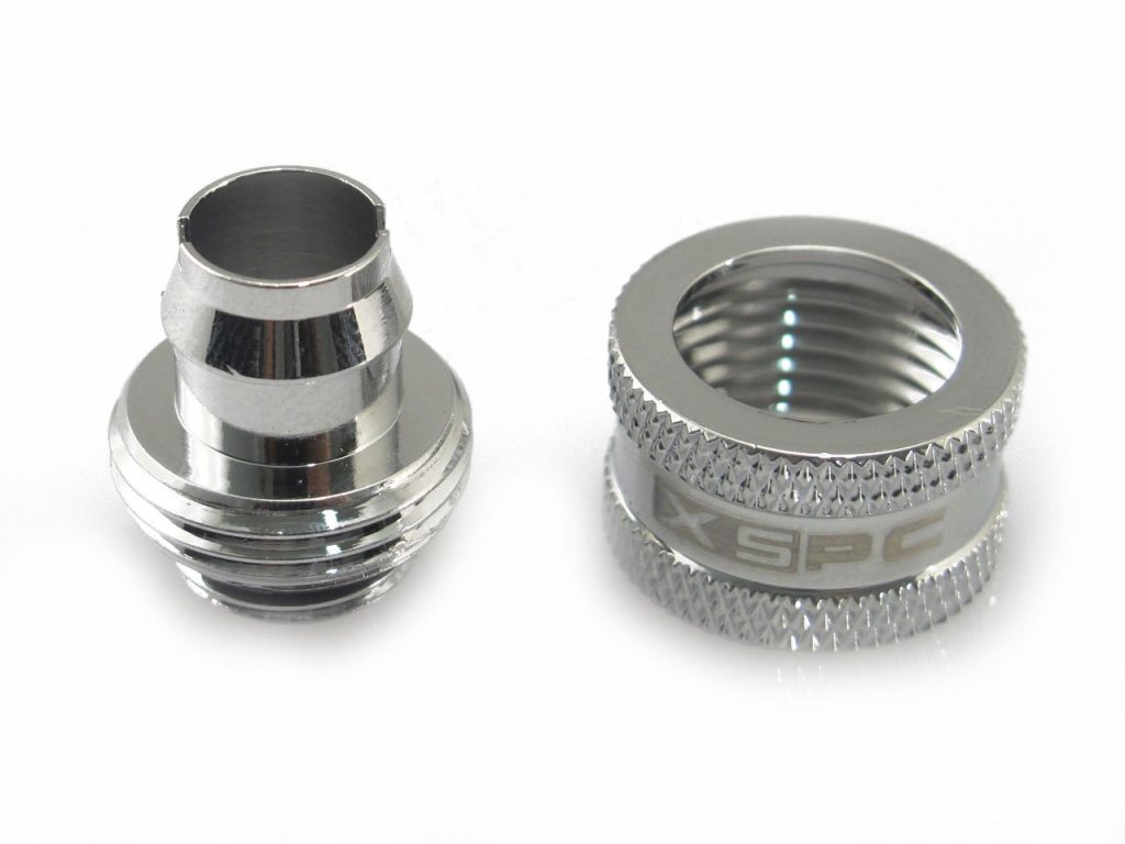 XSPC G1/4 to 3/8 ID 1/2 OD Compression Fitting V2 - Chrome