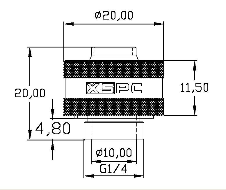 XSPC G1/4 to 3/8 ID 1/2 OD Compression Fitting V2 - Chrome