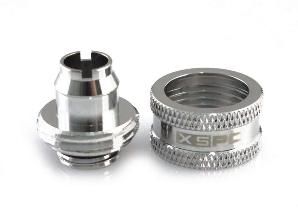XSPC G1/4 to 3/8 ID 5/8 OD Compression Fitting V2 - Chrome