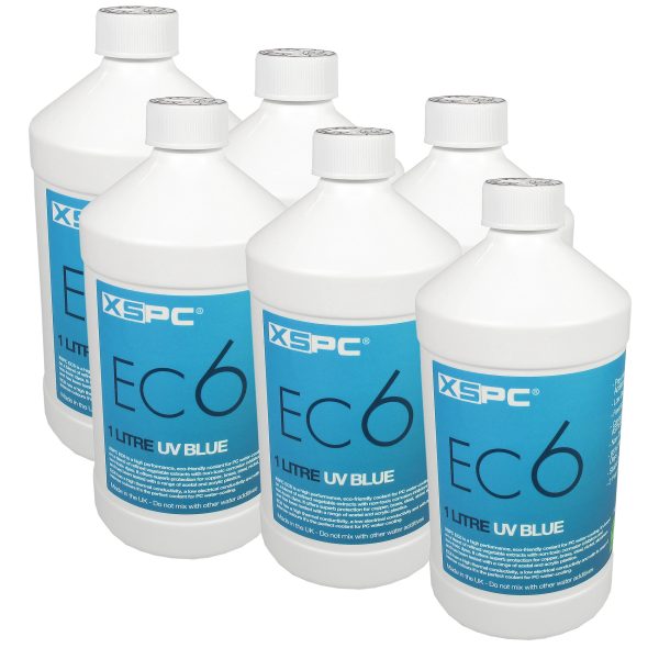 XSPC EC6 Premix Coolant – UV Blue (6 Pack)